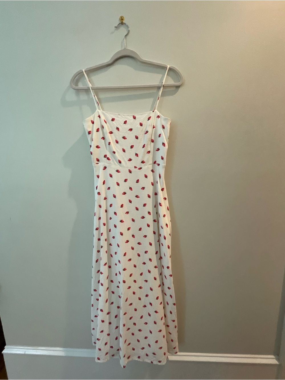 WAYF Strawberry spaghetti strap dress